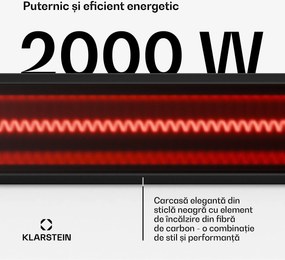 Klarstein Phantom încălzitor cu infraroșu pentru perete | 2000 W | 15 m² | Puternic și subțire | 84 cm x 10 cm