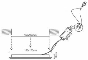 Corp de iluminat LED dimabil încastrat LED/12W/230V 3000-6500K Wi-Fi Tuya