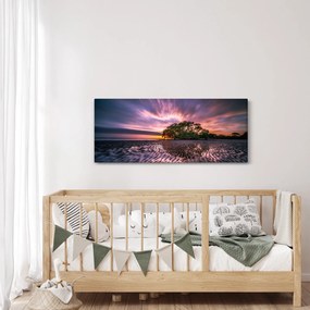 Tablou copacului pe plajă (120x50 cm)