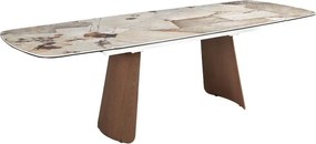 Masa extensibila design LUX Porcelain Marble 180-260cm