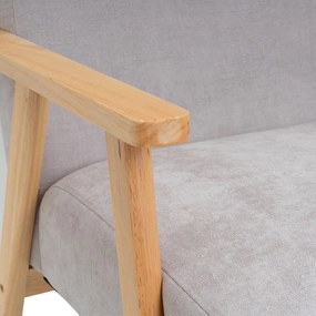 Fotoliu gri cu tapițerie din chenille Vintage – Casa Selección