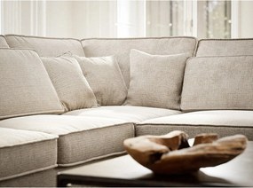 Colțar crem cu tapițerie din chenille (cu colț pe partea dreaptă/în formă de ”L”) Kirou – Maison de Rêve