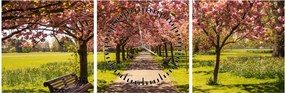 Tablou - livada cu cireși (cu ceas) (90x30 cm)