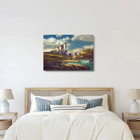 Tablou pe sticlă - Castelul medieval (70x50 cm)