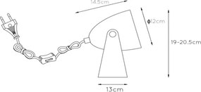 Lampă de masă Lucide 45564/01/36 CHAGO 1xE14/40W/230V gri