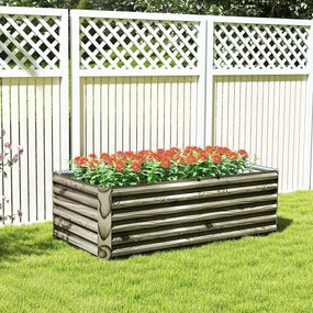 Outsunny Jardinieră mare dreptunghiulară din oțel galvanizat pentru terasă cu bază deschisă 180x90x57,5 cm Natural | Aosom Romania