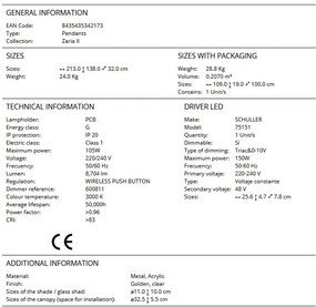 Lustra LED suspendata design modern Zaria II