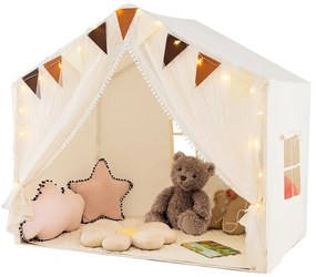 Cort de joacă cu lumini stelare, bej