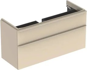 Dulap baza pentru lavoar suspendat Geberit Smyle Square gri nisip 2 sertare 119 cm