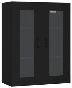 812286 vidaXL Dulap de perete suspendat, negru, 69,5x34x90 cm