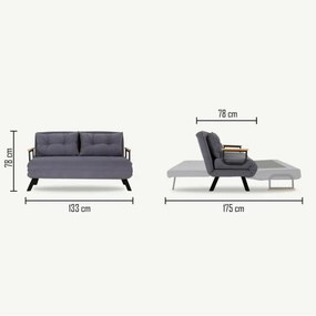 Canapea extensibilă Sando 2 Dark Grey