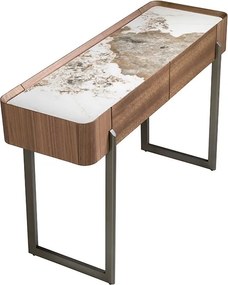 Consola 2 sertare deosebita design LUX Walnut-Marble