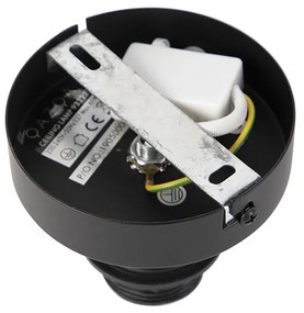 Plafoniera neagră cu abajur plat design păun 45 cm - Combi