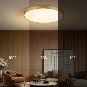 Immax NEO 07311L-LED Dimmabil plafonieră SEMPLICI 96W/230V Ø 80 cm Wi-Fi Tuya auriu + telecomandă
