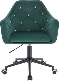 HR830CK Scaun Verde Catifea cu Bază Neagră