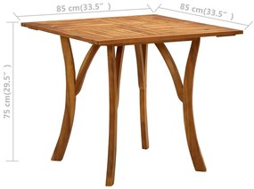 Set mobilier pentru gradina, 3 bucati, lemn masiv de acacia Patrat, 3