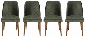 Set de scaune de sufragerie Dallas Dark Green, 4buc., 4 buc