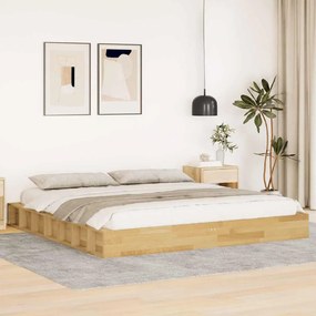 vidaXL Cadru de pat fără saltea 180x200 cm din lemn masiv de stejar