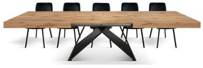 Masa Carole extensibila, picior Mdf - RUSTIC - 160 cm / 90 cm / h 77