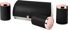 Set cutie paine si 3 recipiente bucatarie Black Rose Edition Berlinger Haus BH 6835