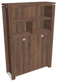 Dulap înalt pentru haine Verno+ S 140 x 46 x 210 cm, cu rafturi, nuc / maro