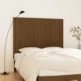 824946 vidaXL Tăblie de pat pentru perete maro miere 146,5x3x110 cm lemn pin
