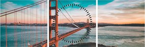 Tablou - Golden Gate, San Francisco (cu ceas) (90x30 cm)