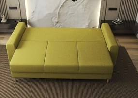 Canapea extensibilă dumonde cu ladă de depozitare si sezut confortabil din spuma high-density, Kronos Enjoy Verde 210x100 cm