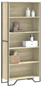 3295313 vidaXL Bibliotecă, stejar sonoma, 80x31x169 cm, lemn prelucrat