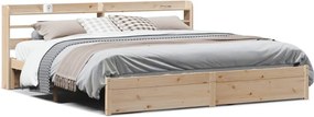 vidaXL Cadru de pat cu tăblie, 180x200 cm, lemn masiv de pin
