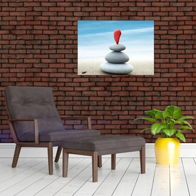 Tablou -Echilibru cu pietre (70x50 cm)