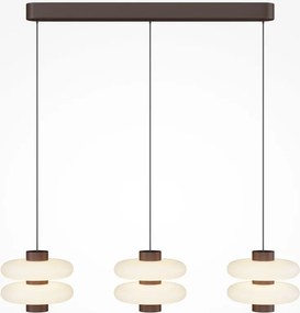 Lustra cu 3 pendule LED metal maro, sticla Nuvem