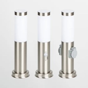 Brilagi - Lampă de exterior NOVA cu 2 prize SCHUKO 1xE27/15W/230V 40 cm IP44 crom
