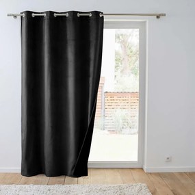 Draperie neagră termoizolantă din catifea 140x260 cm Polarchic – douceur d'intérieur