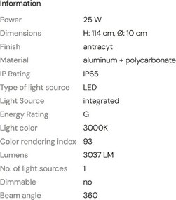 Stalp LED iluminat exterior IP65 Gardenia 25W