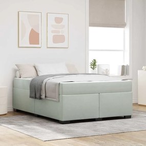 vidaXL Cadru de pat cu saltea Altele Gri deschis 160 x 200 cm Catifea