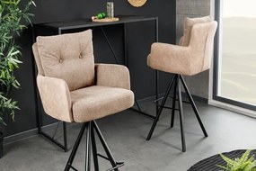 Scaun de bar pivotant BIG GEORGE sampanie bej