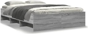 vidaXL Cadru de pat, gri sonoma, 120x190 cm, lemn prelucrat
