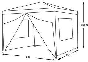 Cort evenimente, alb-3x3 metri