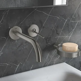 Baterie lavoar incastrata Grohe Atrio antracit periat Hard Graphite 19 cm fara corp ingropat