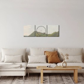 Tablou - Simon Denis,  View Near Naples, reproducere (cu ceas) (90x30 cm)