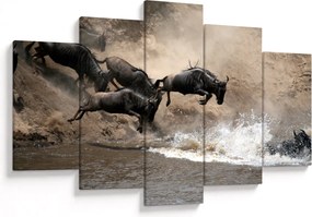 Tablou - Turmă de gnu (150x105 cm)