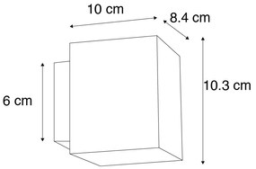 Aplică de perete pătrată albă - Sola