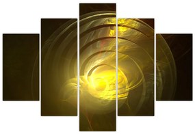 Tabloul cu spirala abstractă în galben (150x105 cm)