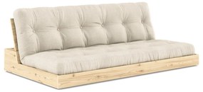 Canapea gri-bej extensibilă cu tapițerie din in 196 cm Base – Karup Design