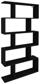 Biblioteca Kimo, 5 Casete, Negru, 90 x 20 x 160 cm