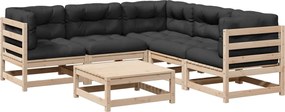 vidaXL Set canapele de grădină cu perne, 6 piese, lemn masiv de pin