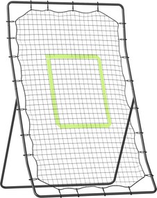 HOMCOM Plasă Rebounder Pliabilă pentru Fotbal și Baseball cu 21 de Corzi și Zonă de Precizie, 123x90x174 cm, Negru | Aosom Romania