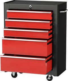 HOMCOM Carucior pentru Ustensile Unelte cu Sertar Rosu 61,5 X 33 X 85cm | Aosom Romania