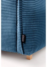 Colțar albastru extensibil cu tapițerie din catifea reiată (cu colț pe partea stângă /în formă de "U") Tori – Bonami Selection